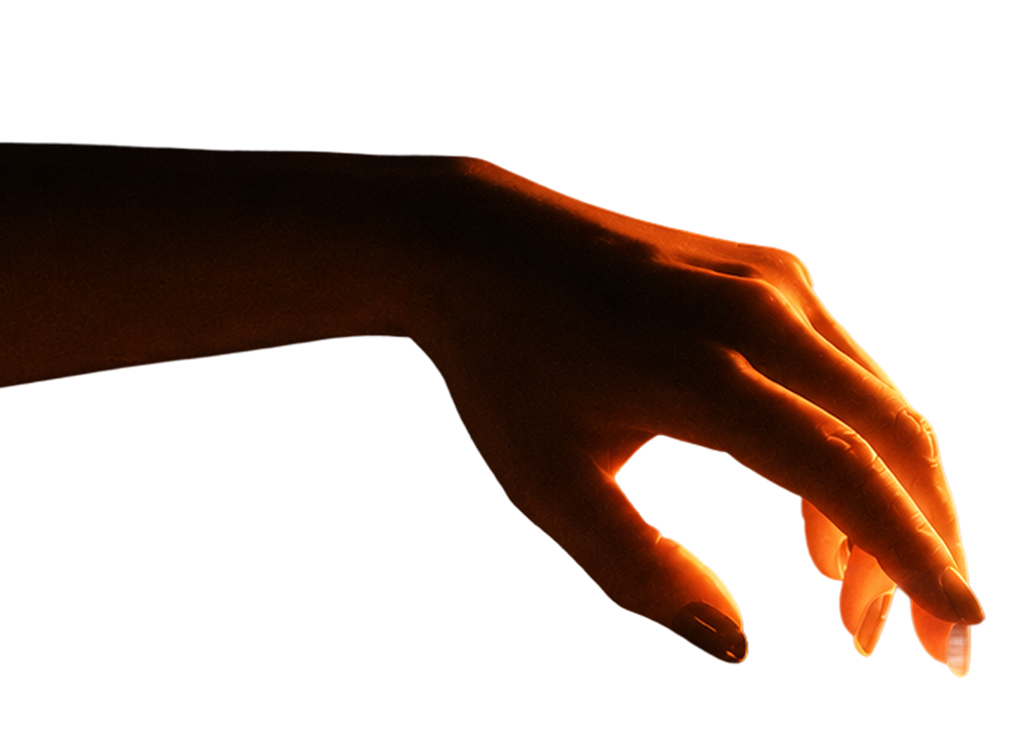 Left hand reaching - visual design element